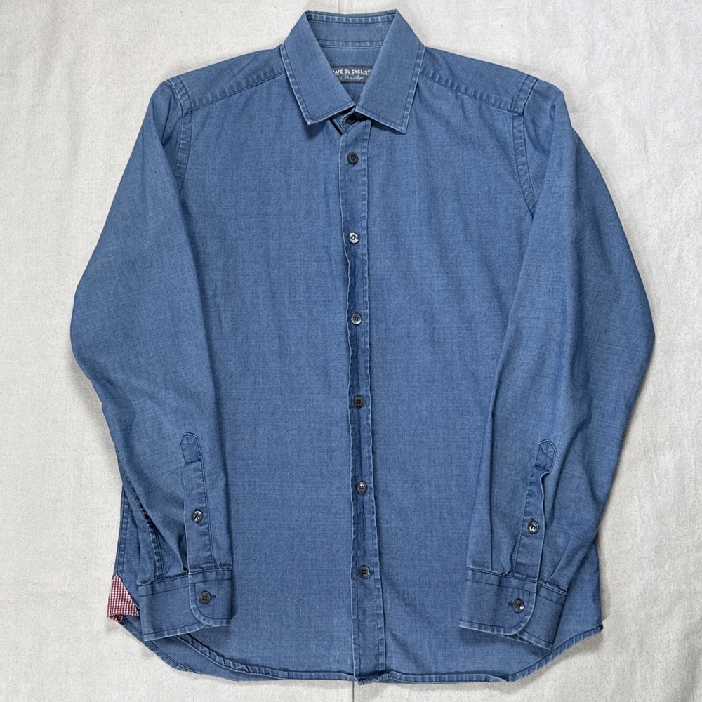 Cafe Du Cycliste Wool Blend Camp Shirt Men's Sm Button Up Romane Cyclist